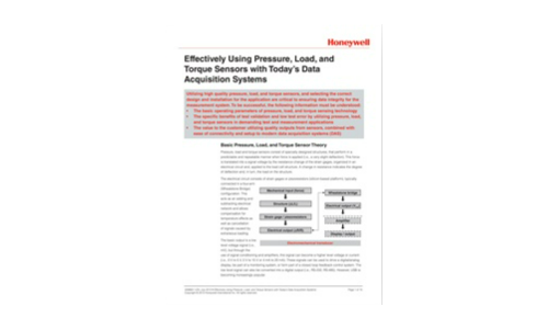 Effectively Using Pressure, Load, and Torque Sensors with Today’s Data Acquisition Systems