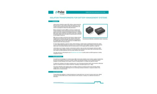 ISOLATION TRANSFORMERS FOR BATTERY MANAGEMENT SYSTEMS