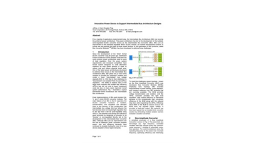 Innovative Power Device to Support Intermediate Bus Architecture Designs