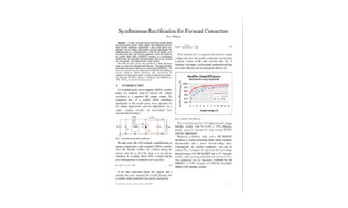 Synchronous Rectification for Forward Converters