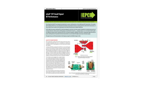 eGaN® FET Small Signal RF Performance